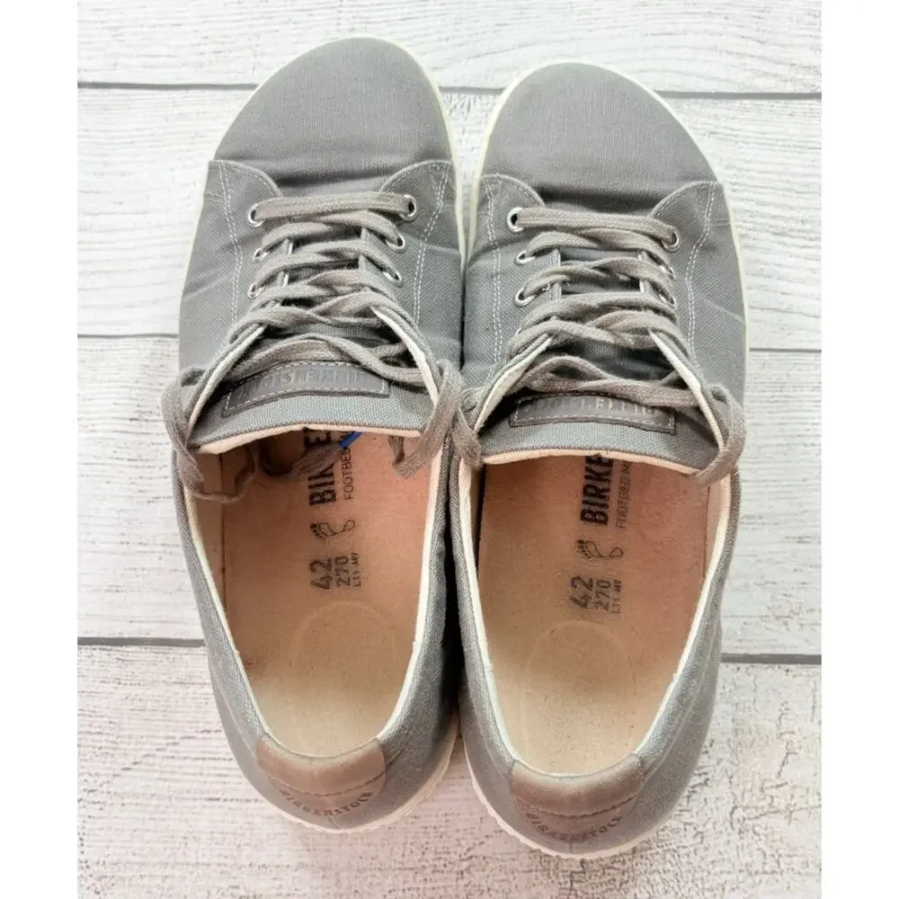 Birkenstock Unisex Arran Shoes Canvas Casual Sneakers Gray Size EU 42